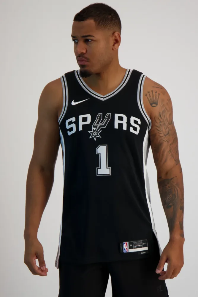 Nike San Antonio Spurs Icon Edition Victor Wembanyama Herren Basketballtrikot Schwarz, Herren, Größe: M