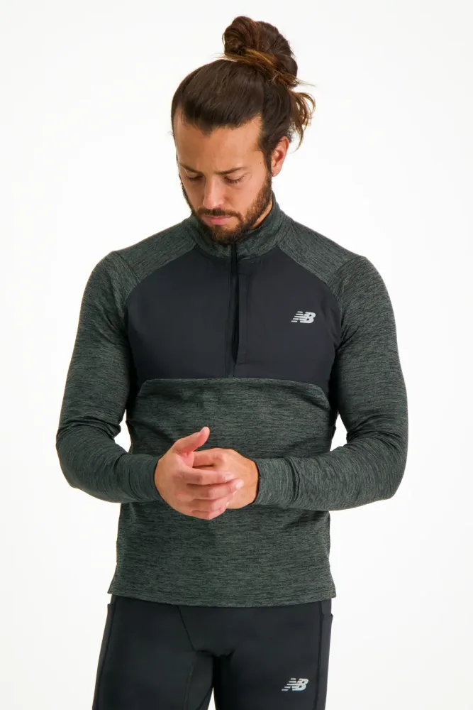 New Balance New Balance Athletics Heat Grid 1/2 Zip Herren, schwarz, Grösse: XL Regular Fit Herren, schwarz, Grösse: XL