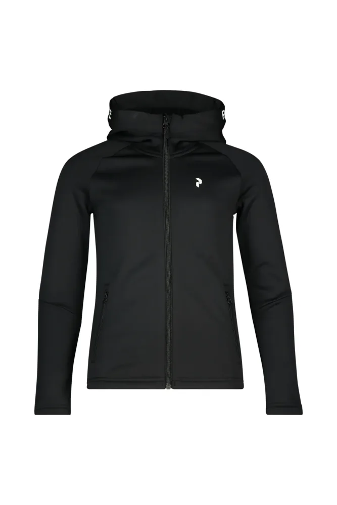 PEAK PERFORMANCE Rider Zip Hood Kinder Midlayer Schwarz, , Größe: 164
