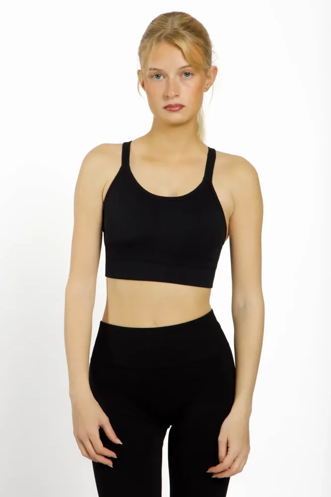 POWERZONE Seamless Light Damen Sport-BH Schwarz, Damen, Größe: S