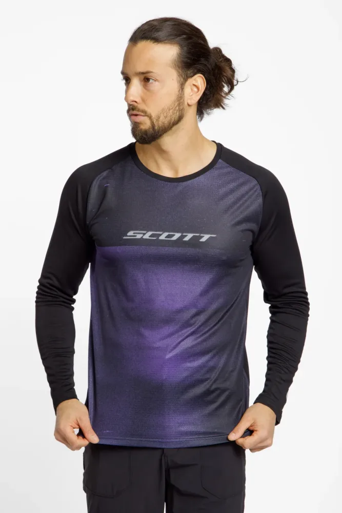 SCOTT Trail Tuned LS Herren Biketrikot Lila, Herren, Größe: M