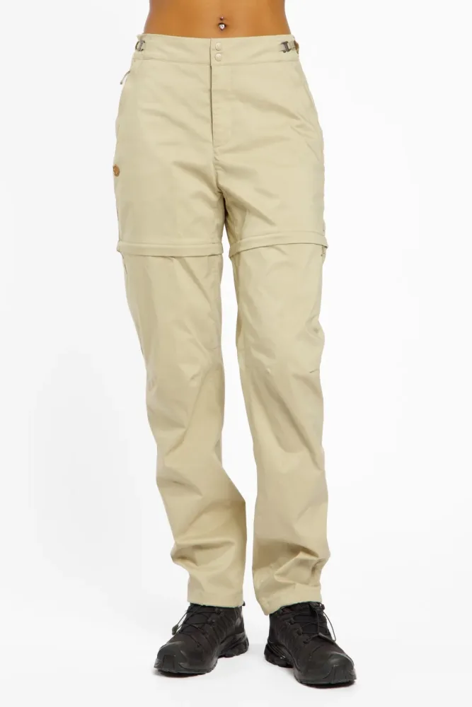 Fjällräven Abisko Hike Zip-Off Damen Wanderhose Beige, Damen, Größe: 44