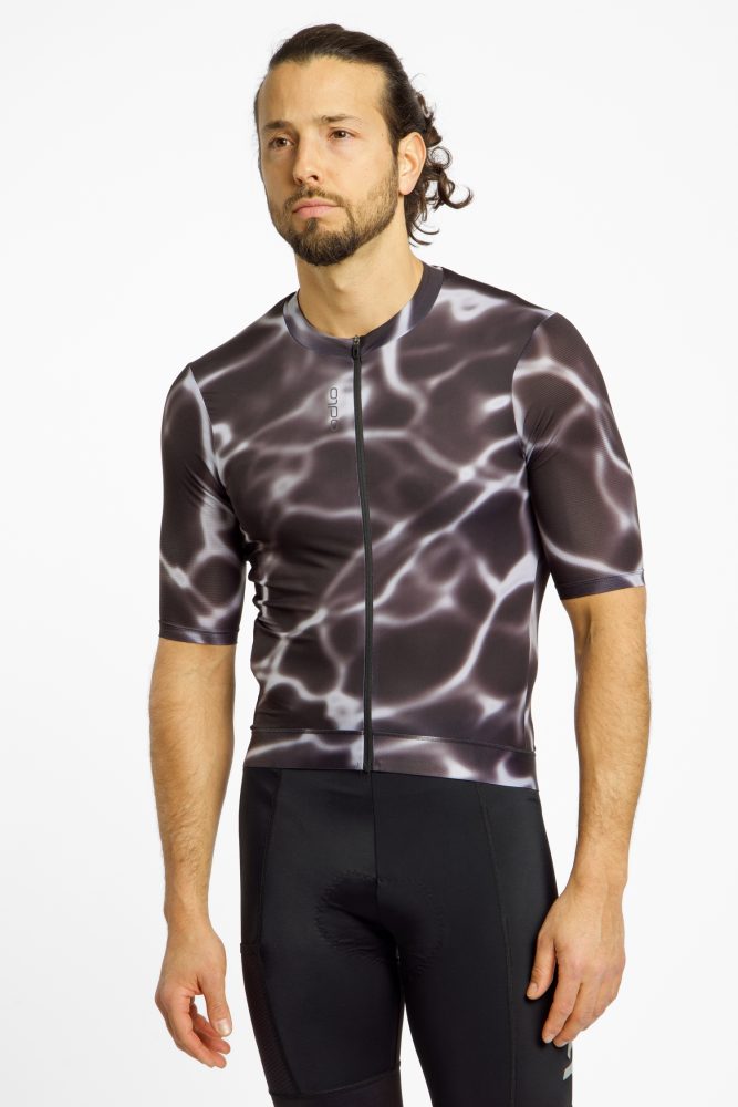 Odlo Zeroweight Pro Print Rad-Shirt Full-Zip für Herren - Radsport - schwarz, XL