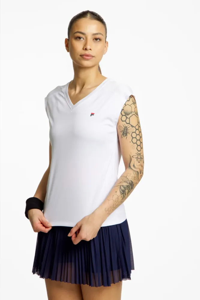 FILA Maia Damen Tennisshirt Weiss, Damen, Größe: M