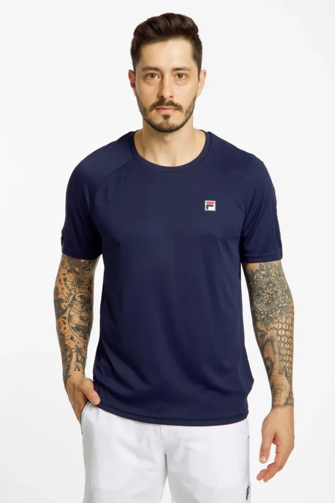 FILA Holger Herren Tennisshirt Blau, Herren, Größe: XL