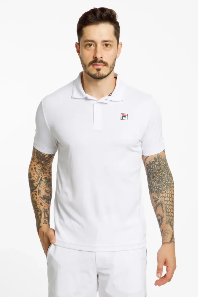 FILA Hermano Herren Tennisshirt Weiss, Herren, Größe: S