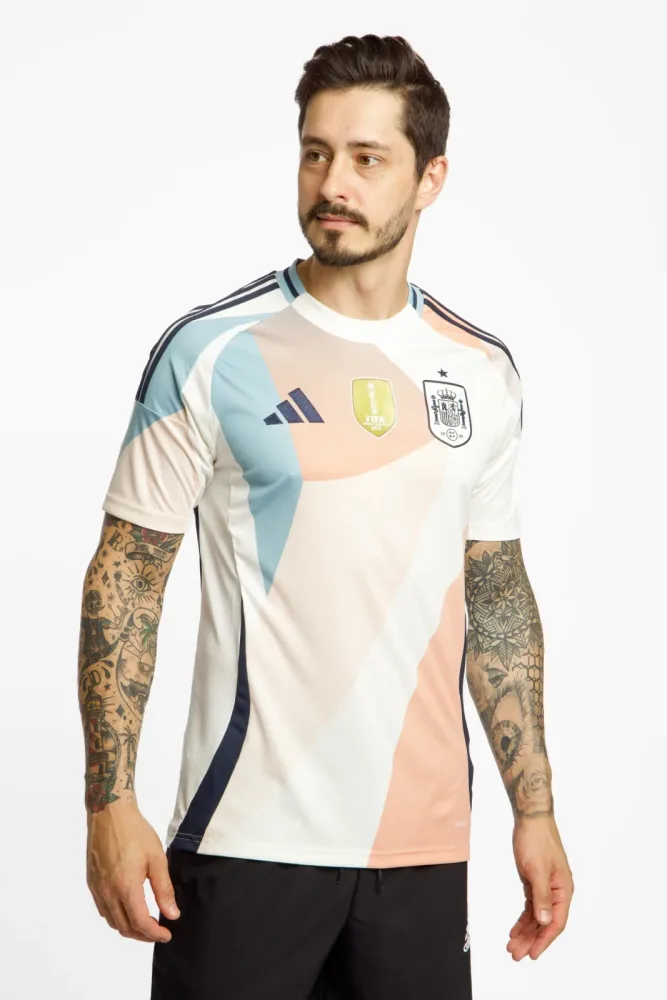 adidas Spanien Away Replica Herren Fussballtrikot Frauen EM 2025 Beige, Herren, Größe: XL