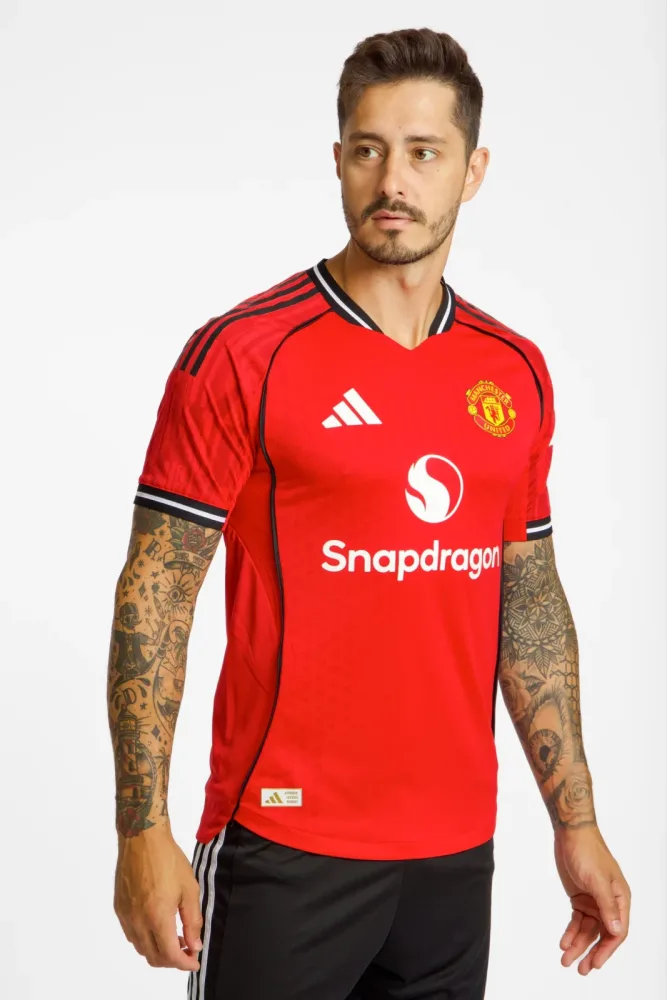 adidas Manchester United Home Authentic Herren Fussballtrikot 25/26 Rot, Herren, Größe: M