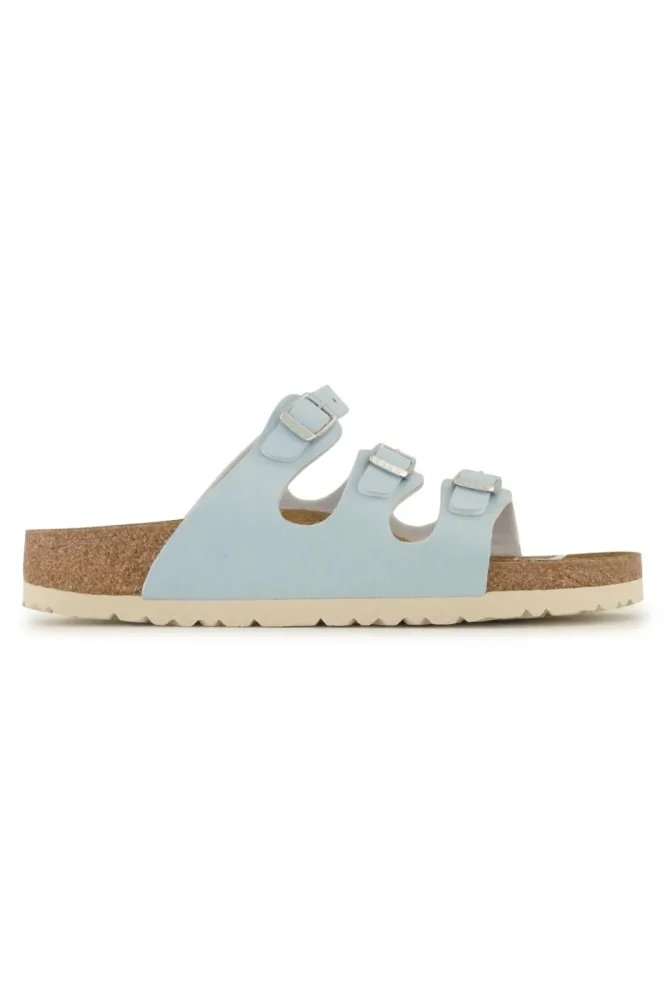 Birkenstock Florida Soft Footbed Birko-Flor Narrow Fit Damen Slipper Blau, Damen, Größe: 41