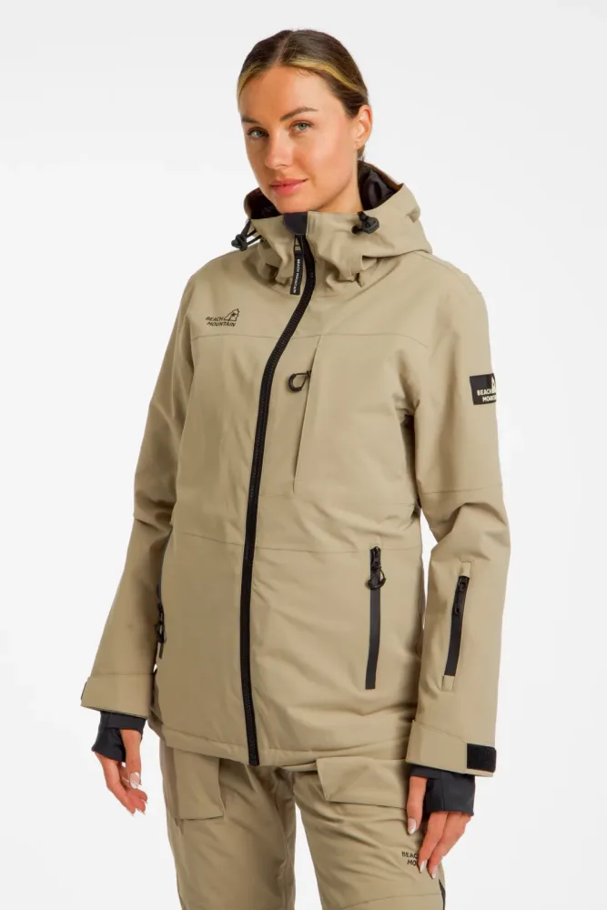 BEACH MOUNTAIN Damen Snowboardjacke Beige, Damen, Größe: 42