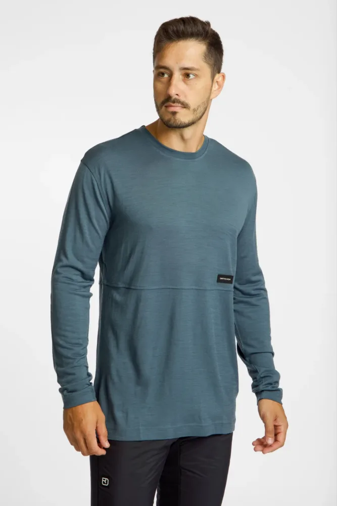 Ortovox 185 Merino Patch Herren Longsleeve Grau, Herren, Größe: M