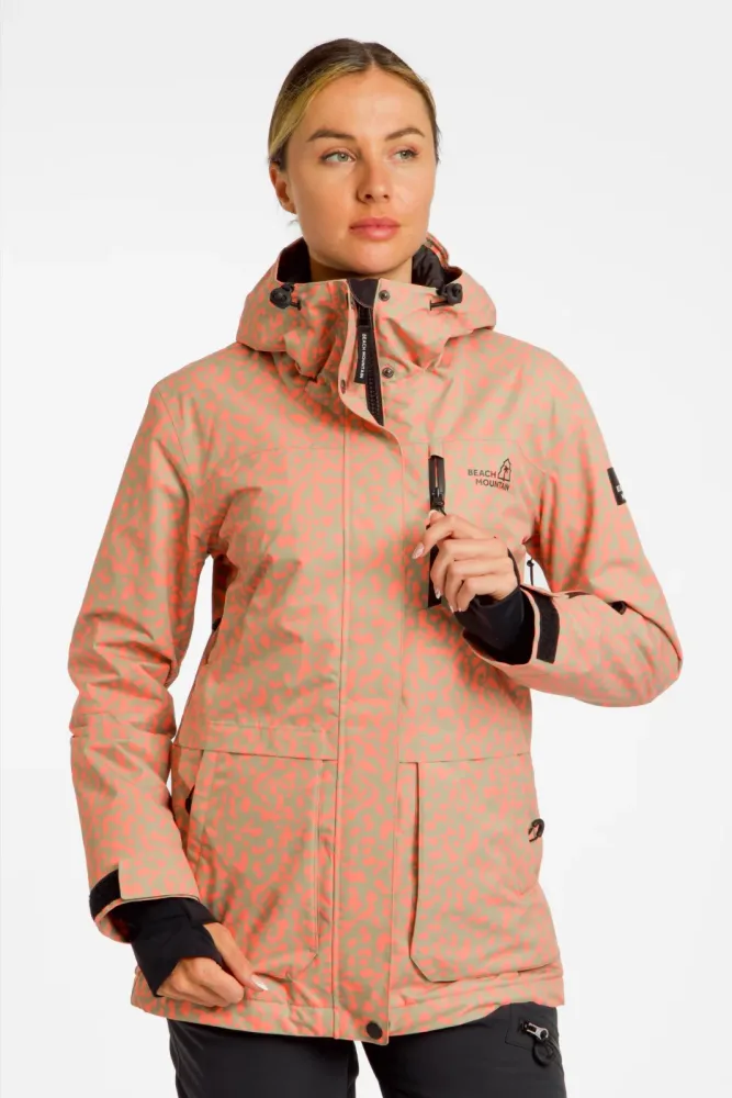 BEACH MOUNTAIN Damen Snowboardjacke Rosa, Damen, Größe: 36
