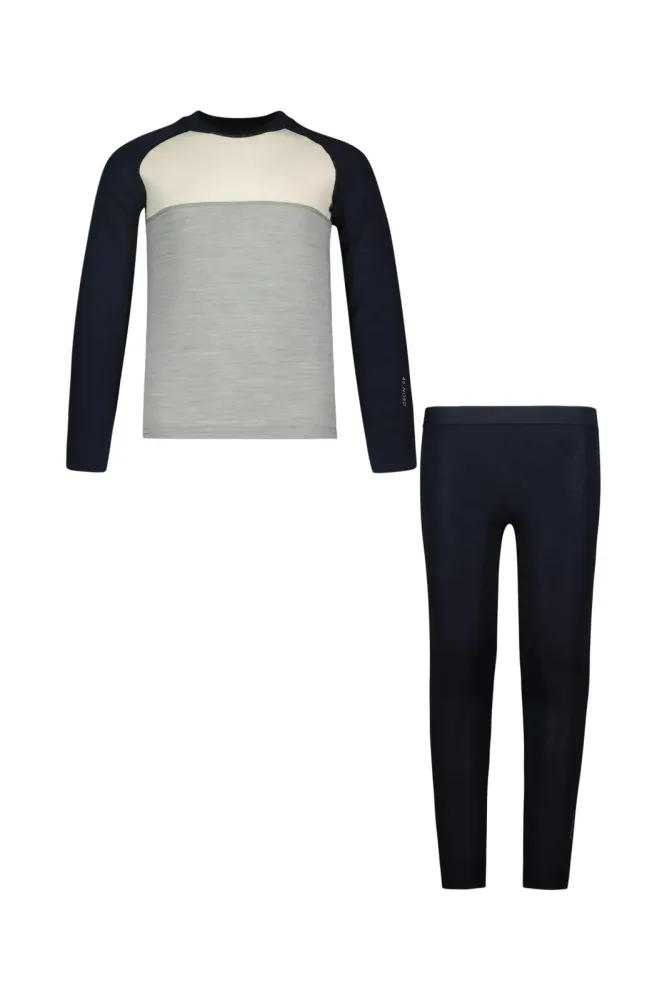 46 NORD Merino-Mix Kinder Thermo Unterwäsche Set Blau, , Größe: 152