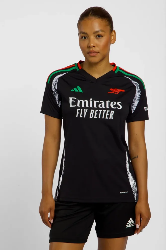 adidas FC Arsenal Away Replica Damen Fussballtrikot 24/25 Schwarz, Damen, Größe: XS