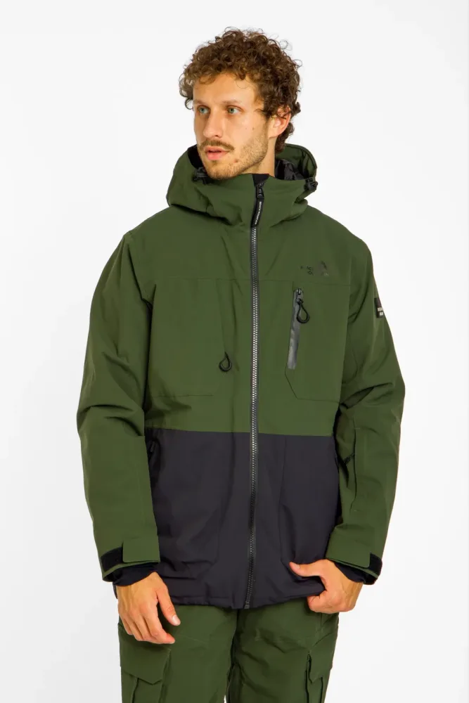 BEACH MOUNTAIN Herren Snowboardjacke Grün, Herren, Größe: XS