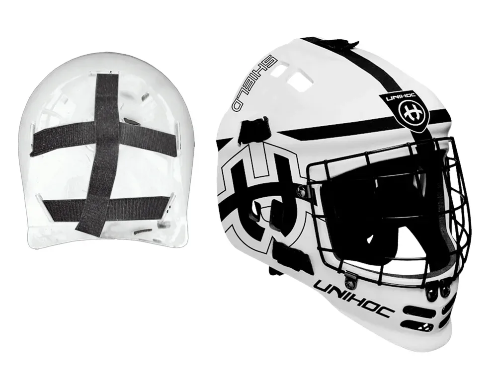 Unihoc Shield Maske Unihockey Helm Weiss, Herren, Größe: 0