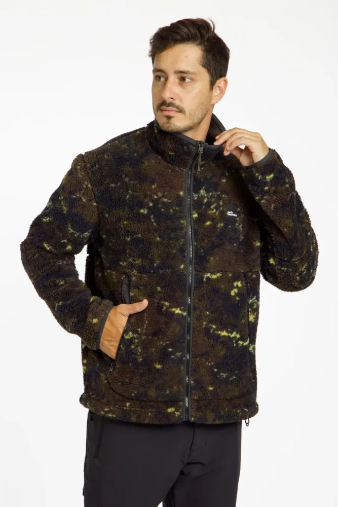 Jack Wolfskin Stone Lite Allover Print Herren Midlayer Braun, Herren, Größe: XXL