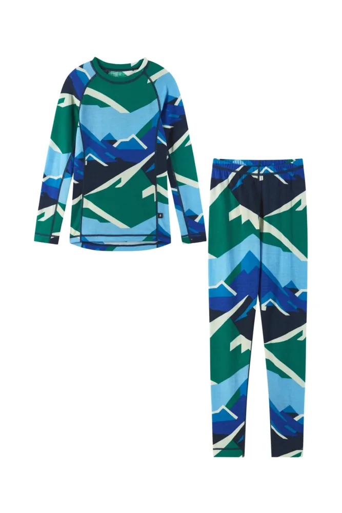 reima Taitoa Kinder Thermo Unterwäsche Set Blau, , Größe: 98