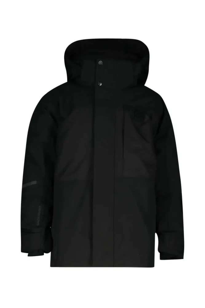 Didriksons Gabbro Kinder Outdoorjacke Schwarz, , Größe: 128