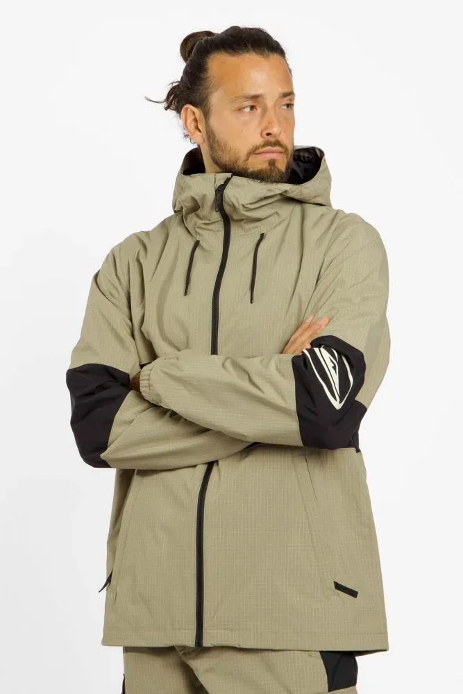 Quiksilver High in the Hood Herren Ski-/Snowboardjacke Beige, Herren, Größe: L