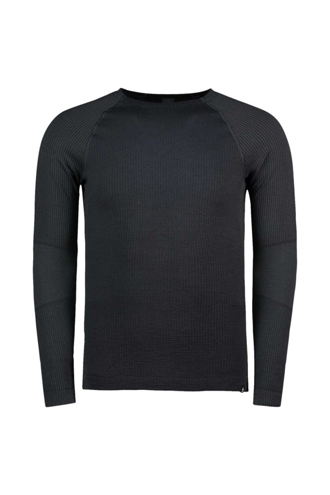 Odlo Seamless Performance Wool Base Layer Shirt für Herren - Wandern, Skilanglauf - schwarz, L