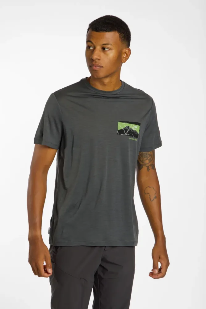 icebreaker Merino 150 Tech Lite Infographic Herren T-Shirt Grau, Herren, Größe: M