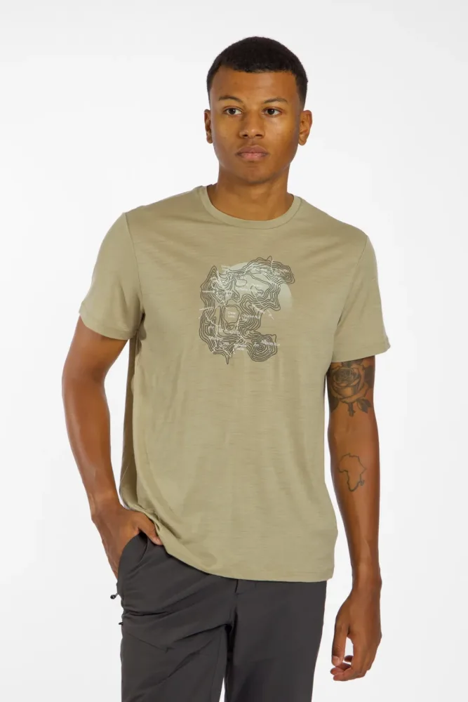 icebreaker Merino 150 Tech Lite Ruapehu Round Herren T-Shirt Beige, Herren, Größe: M