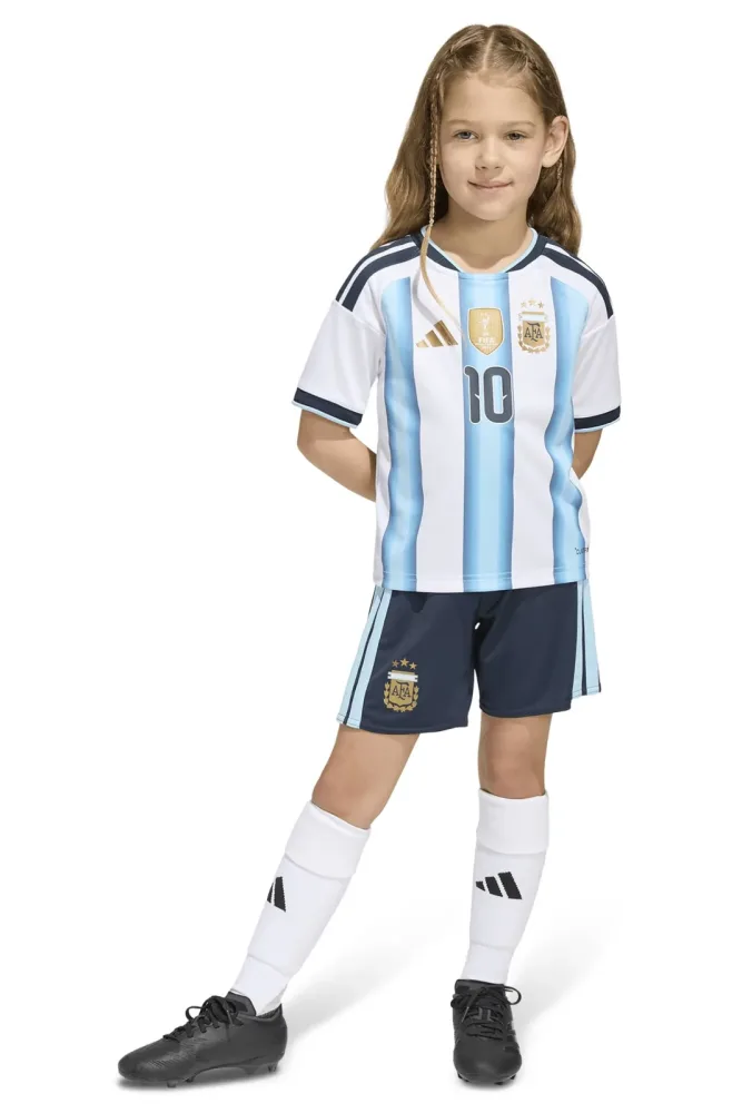 adidas Argentinien Home Replica Messi Mini Kinder Fussballset WM 2026 Weiss, , Größe: 104
