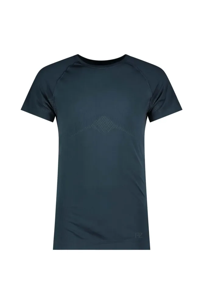POWERZONE Running Seamless Herren T-Shirt Blau, Herren, Größe: L