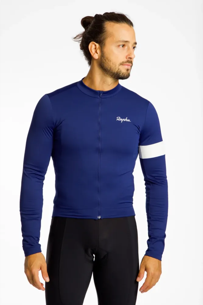 Rapha Core Thermal LS Herren Biketrikot Blau, Herren, Größe: S