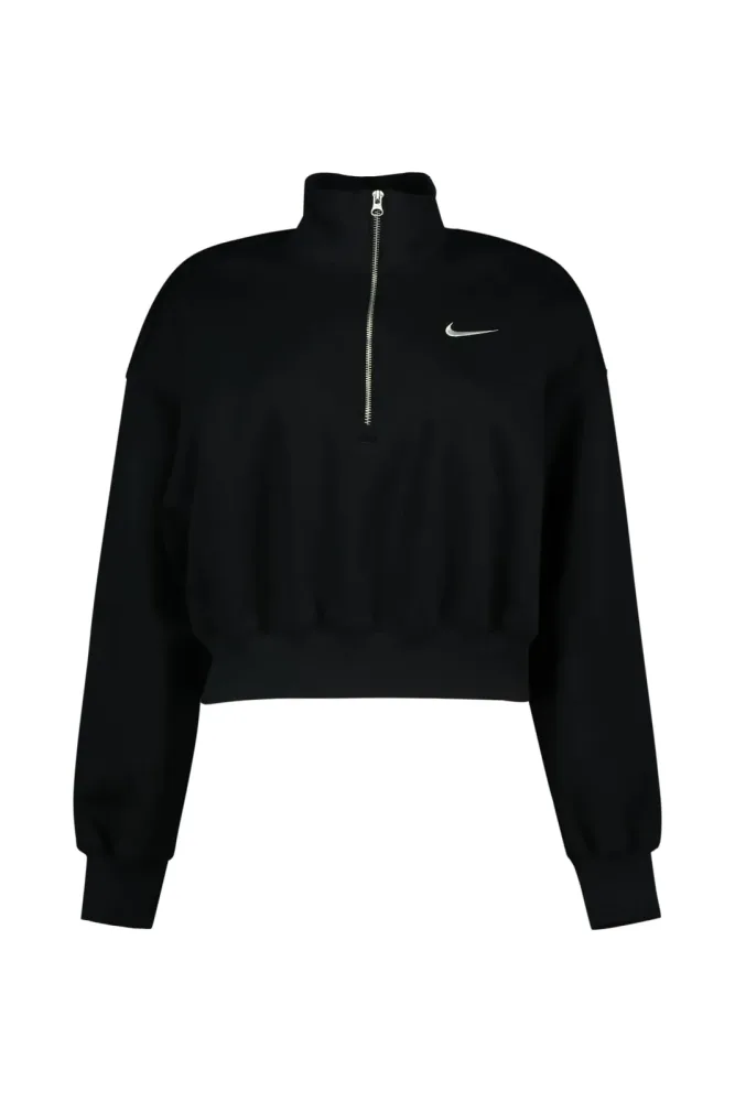 Nike Phoenix Fleece Crop Damen Pullover Schwarz, Damen, Größe: S