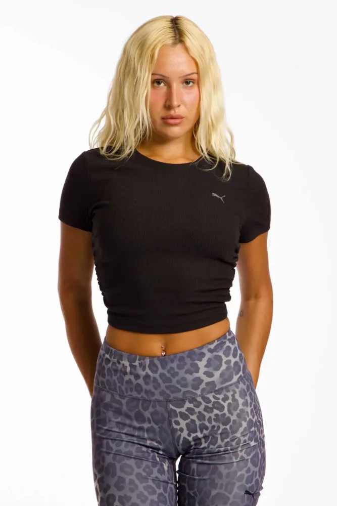 PUMA Cloudspun Ripped Damen T-Shirt Schwarz, Damen, Größe: L