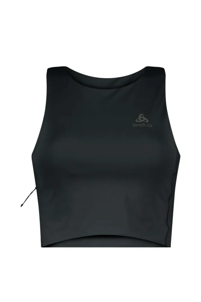 Odlo X-Alp Trail Cargo Lauf-Crop-Tank für Damen - Trail Running, Wandern - schwarz, M