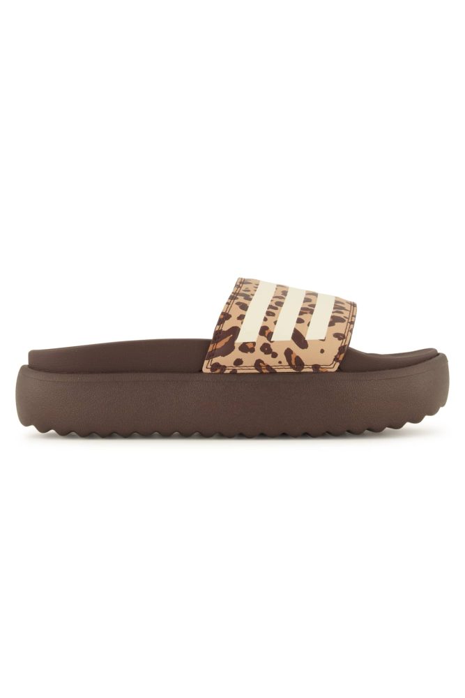 adidas Platform Adilette Damen Slipper Braun, Damen, Größe: 5