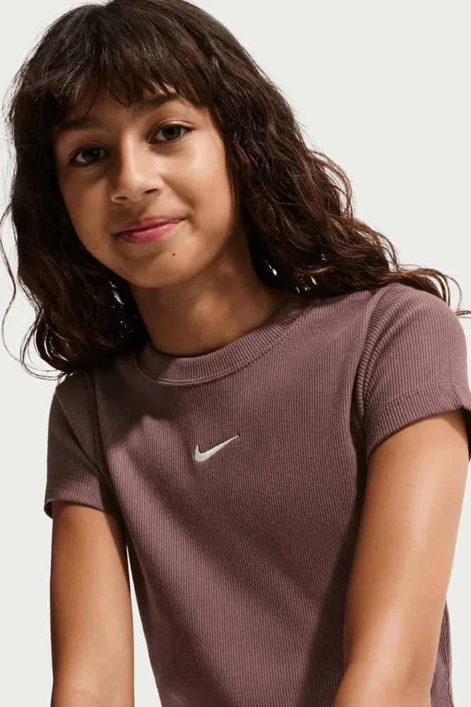 Nike Cropped Mädchen T-Shirt Braun, , Größe: 140