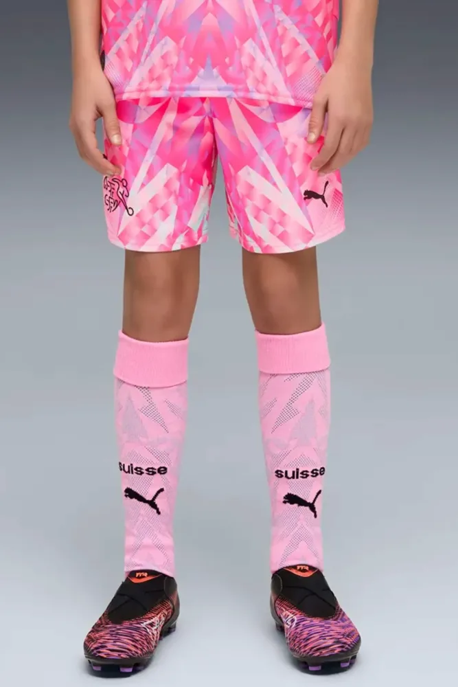 PUMA Schweiz Replica Match Concept Kinder Torwartshort WM 2026 pink Rosa, , Größe: 140