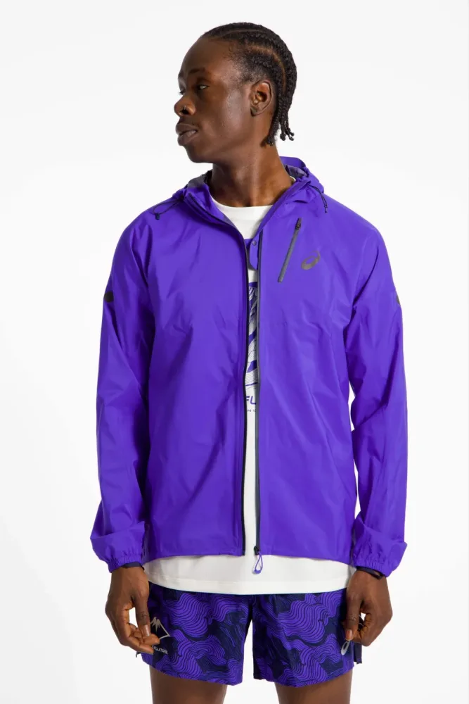 ASICS Fujitrail Elite Waterproof Herren Laufjacke Lila, Herren, Größe: L