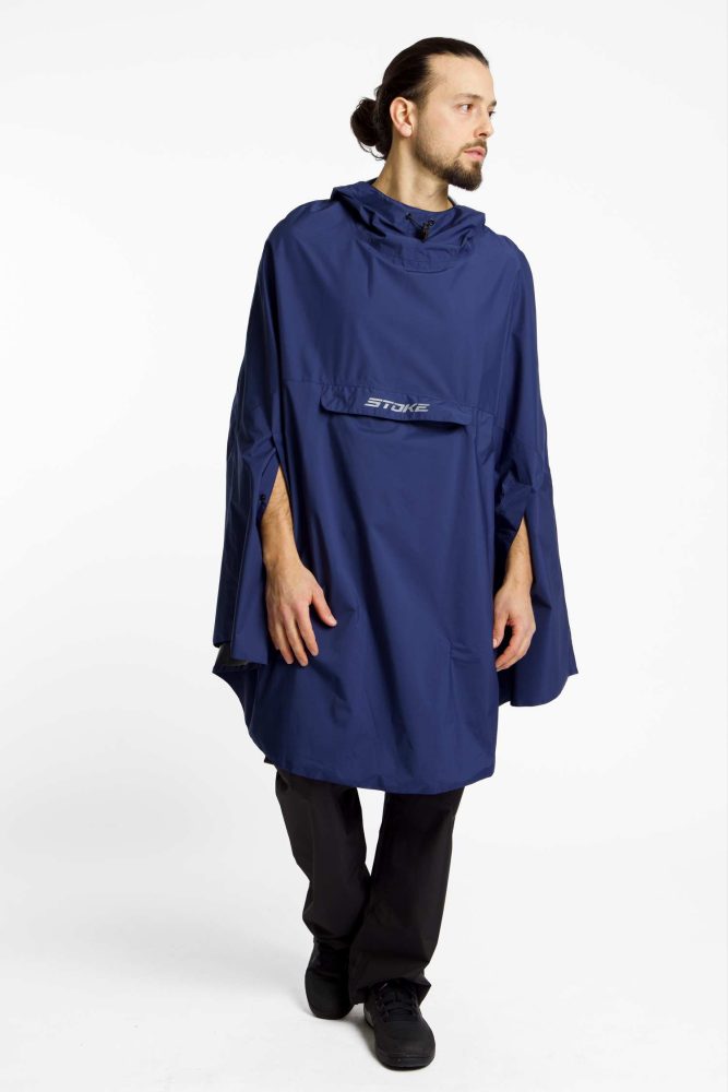 Stoke Ibero Regenponcho Blau, Herren, Größe: S/M
