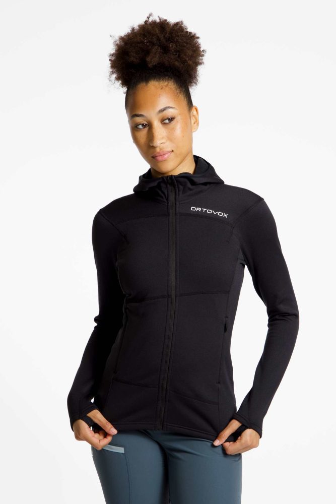 Ortovox Fleece Light Hoody Damen Midlayer Schwarz, Damen, Größe: M