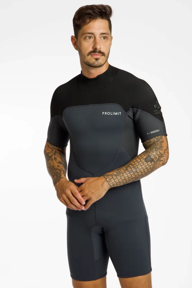 PROLIMIT Fusion Shorty V-Zip 2/2 mm Herren Neoprenanzug Schwarz, Herren, Größe: XL