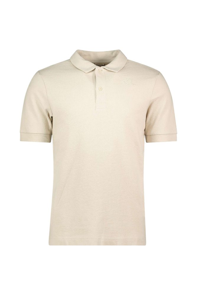 Kappa Izzy Jacquard Herren Poloshirt Beige, Herren, Größe: M