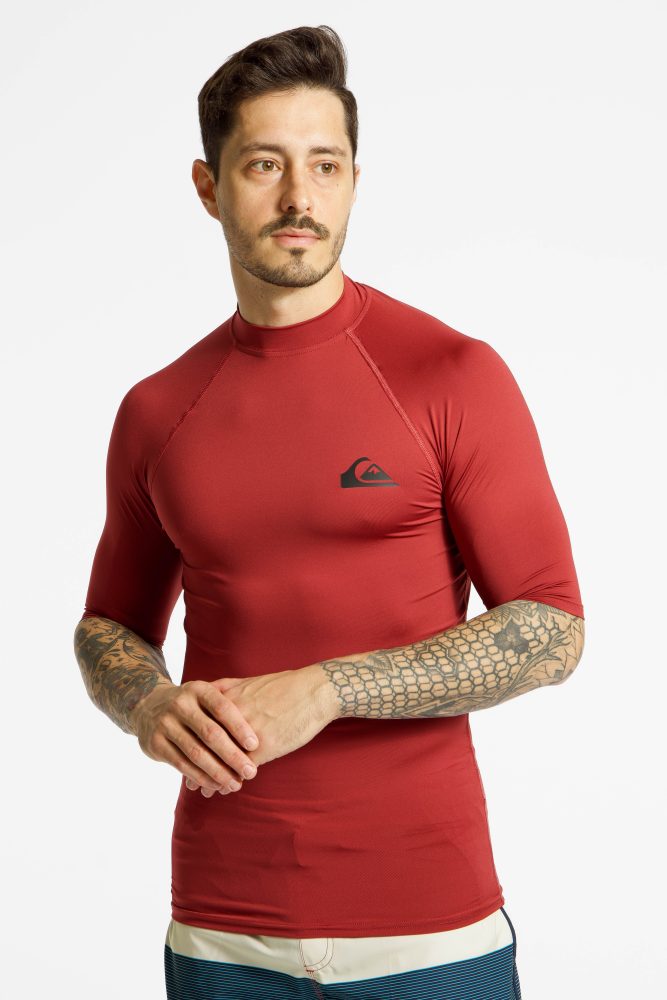 Quiksilver Everyday 50+ Herren Lycra Shirt Rot, Herren, Größe: L