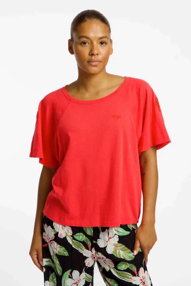 Roxy Time For Palm Tree Damen T-Shirt Rosa, Damen, Größe: M