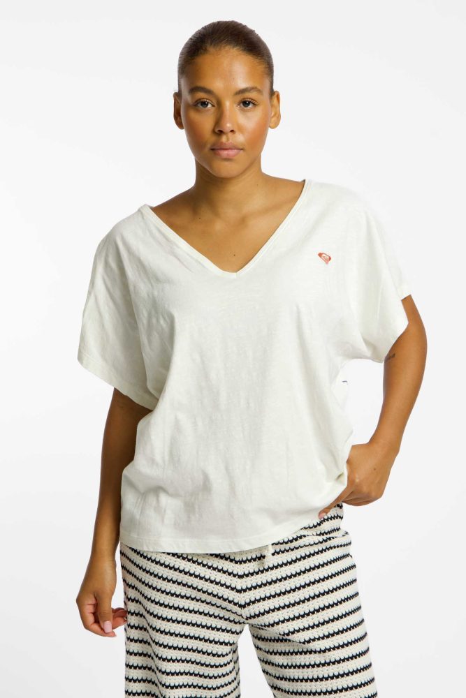 Roxy Nightfall Damen T-Shirt Weiss, Damen, Größe: L
