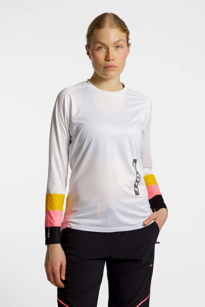 SCOTT Tuned LS Damen Biketrikot Weiss, Damen, Größe: M