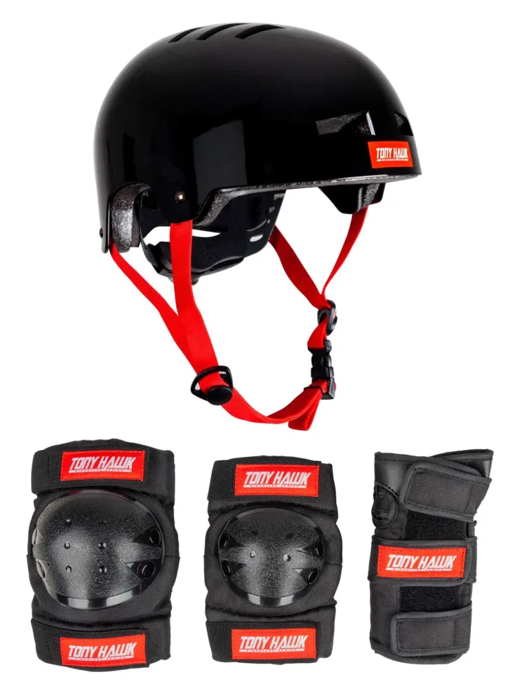 Tony Hawk Schoner Set + Skatehelm Schwarz, Herren, Größe: S/M