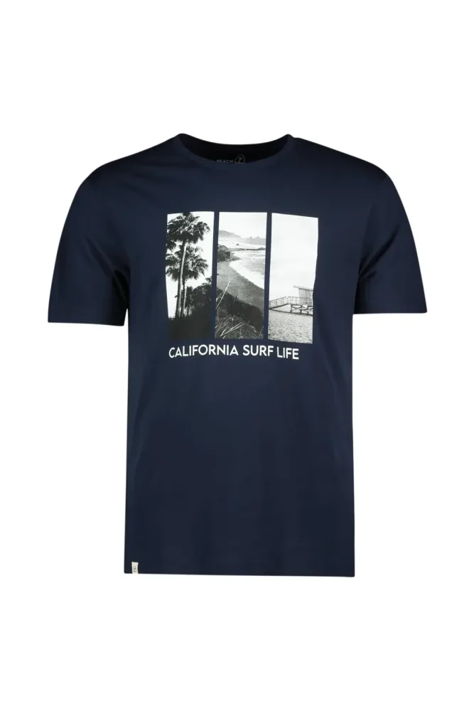BEACH MOUNTAIN Herren T-Shirt Blau, Herren, Größe: M