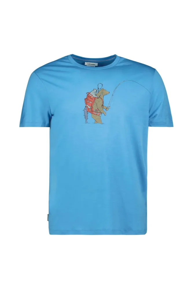 icebreaker Merino 150 Tech Lite Bear Catch Herren T-Shirt Blau, Herren, Größe: M
