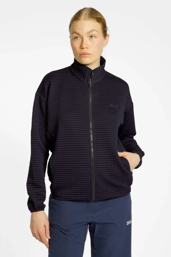 Jack Wolfskin - Fleecejacke ohne Kapuze, für Damen, Mitternachtsblau, Größe M
