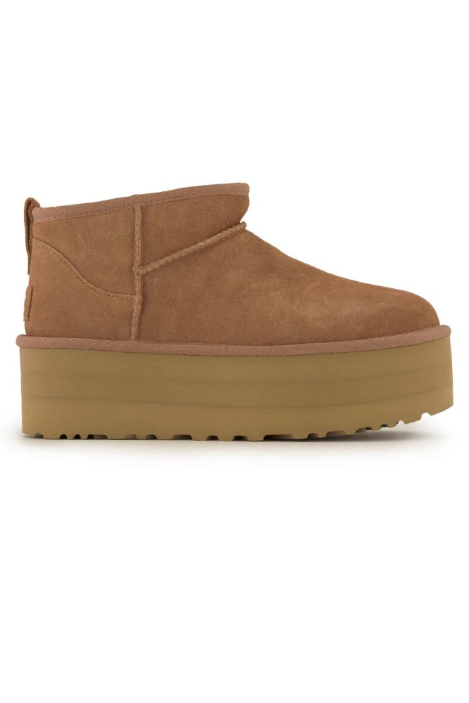 UGG Classic Ultra Mini gefütterte Plateau Stiefelette - Chestnut EU36 Damen